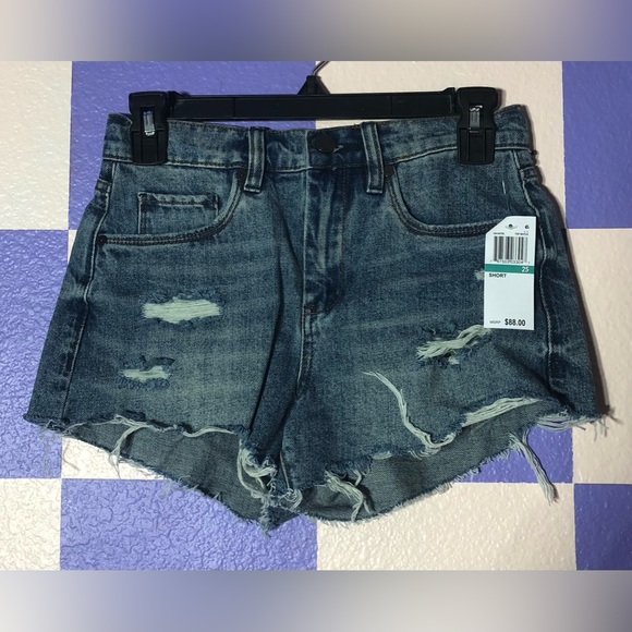 NWT Blank NYC The Barrow High Rise Vintage Shorts in Top Notch Blue - Size 25 - Picture 1 of 6